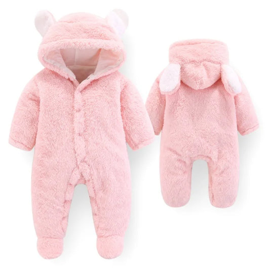 Footed Newborn Baby Rompers 2022 Fall Winter Warm Coral Fleece Baby Clothes Infant Bebe Kids Sleepwear Overall Baby jumpsuits