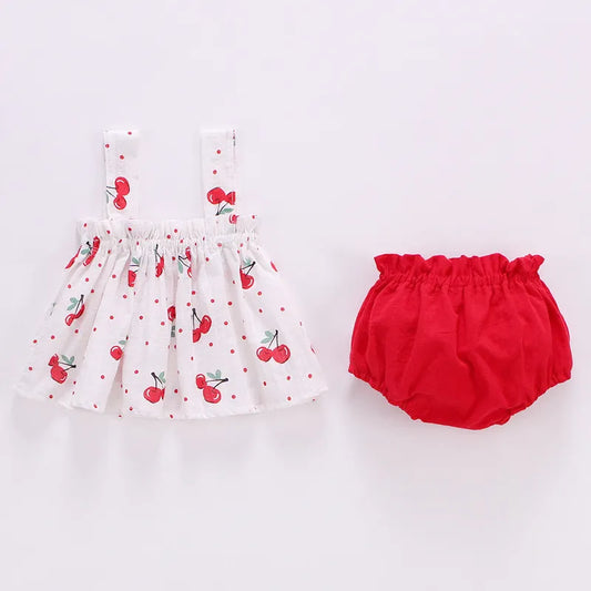 Lawadka Summer Thin Newborn Baby Clothes For Girls Set Print Mini Dress And PP Shorts 2Pcs Set Infant Baby Clothing Outfit 2024